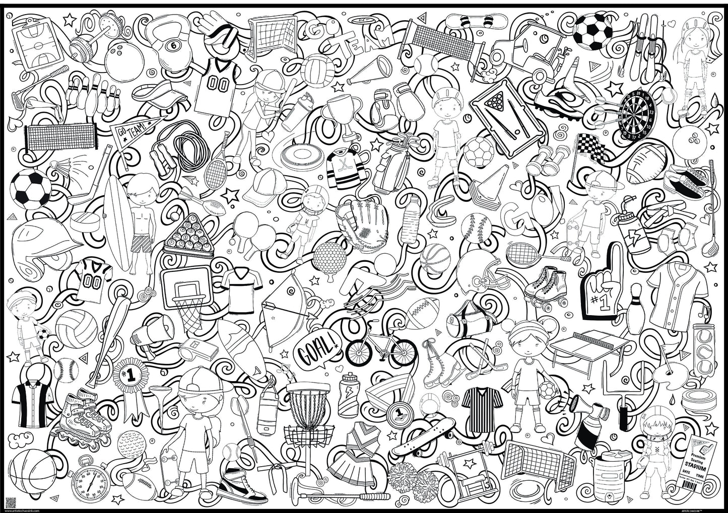Sports Premium Coloring Poster
