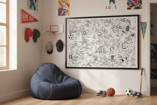 Giant Sports Coloring Poster | Sport enthusiast team fun