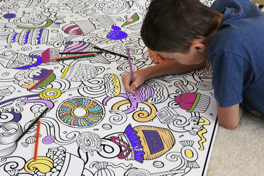 Giant Sweets Groups Coloring Poster | Large Goodies Coloring Poster
