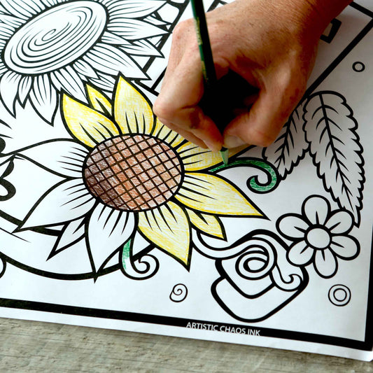 Large Thanksgiving Give Thanks Coloring Poster | Family Coloring Activity