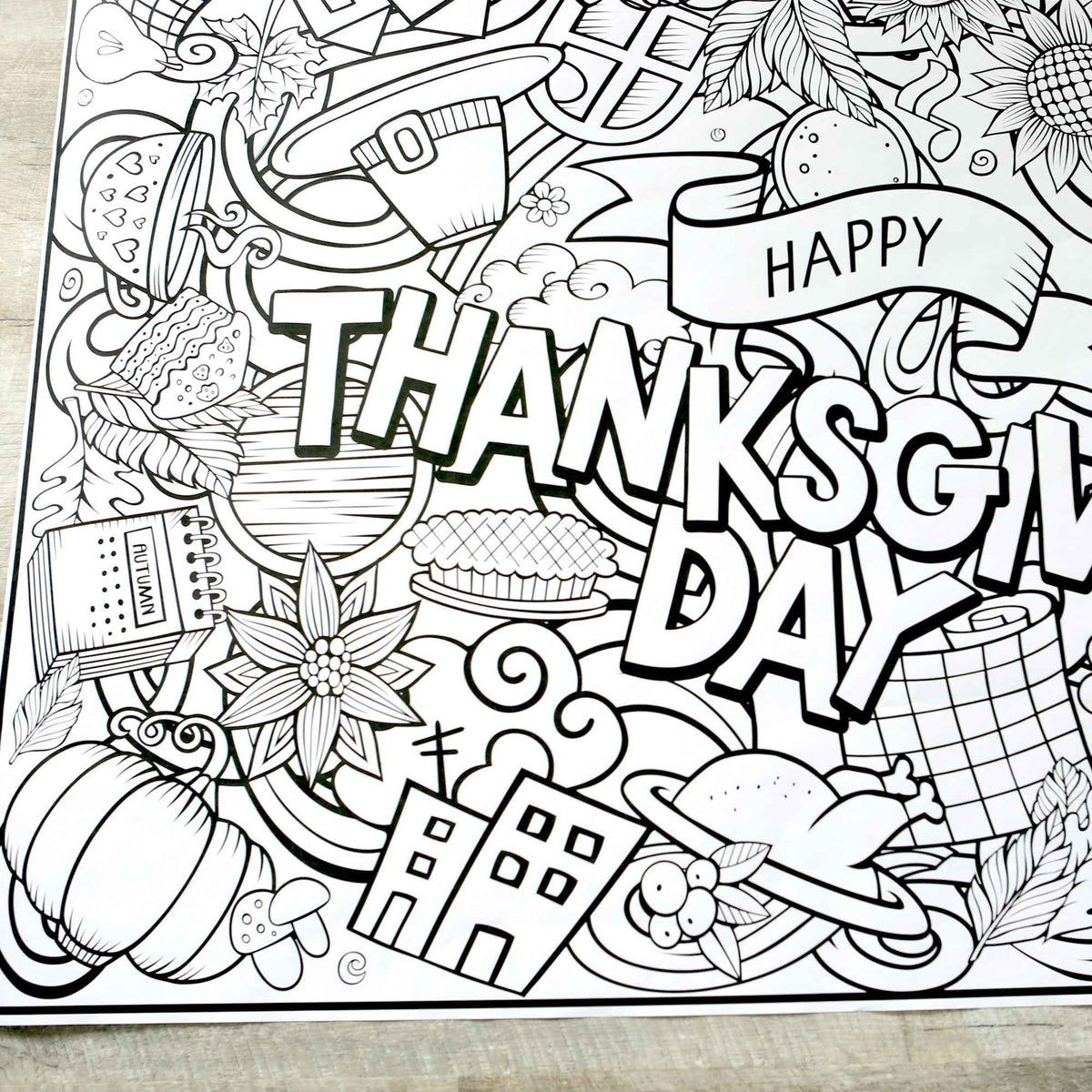 Giant Thanksgiving Gobble Coloring Poster | Coloring Around The Table