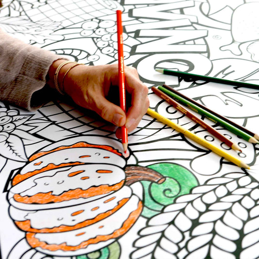 Giant Thanksgiving Gobble Coloring Poster | Coloring Around The Table