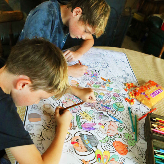 Giant Thanksgiving Thankful Critters Coloring Banner | Thanksgiving