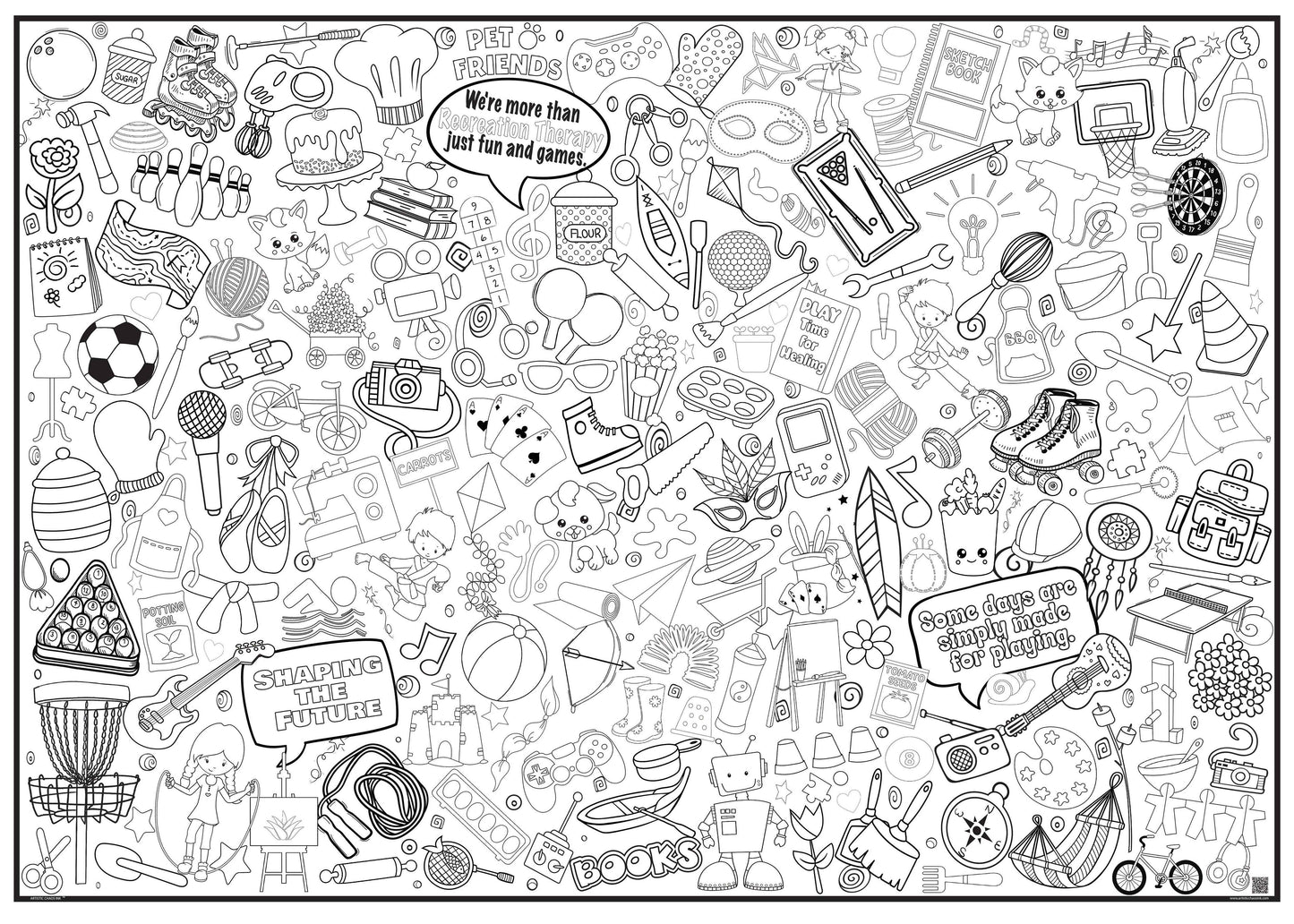 PERSONALIZED Recreation Health Therapy Coloring Poster | Expressive
