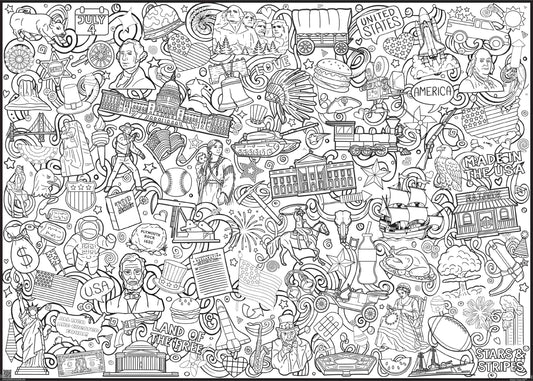 PERSONALIZED USA HISTORY Coloring Poster | Educational fun!
