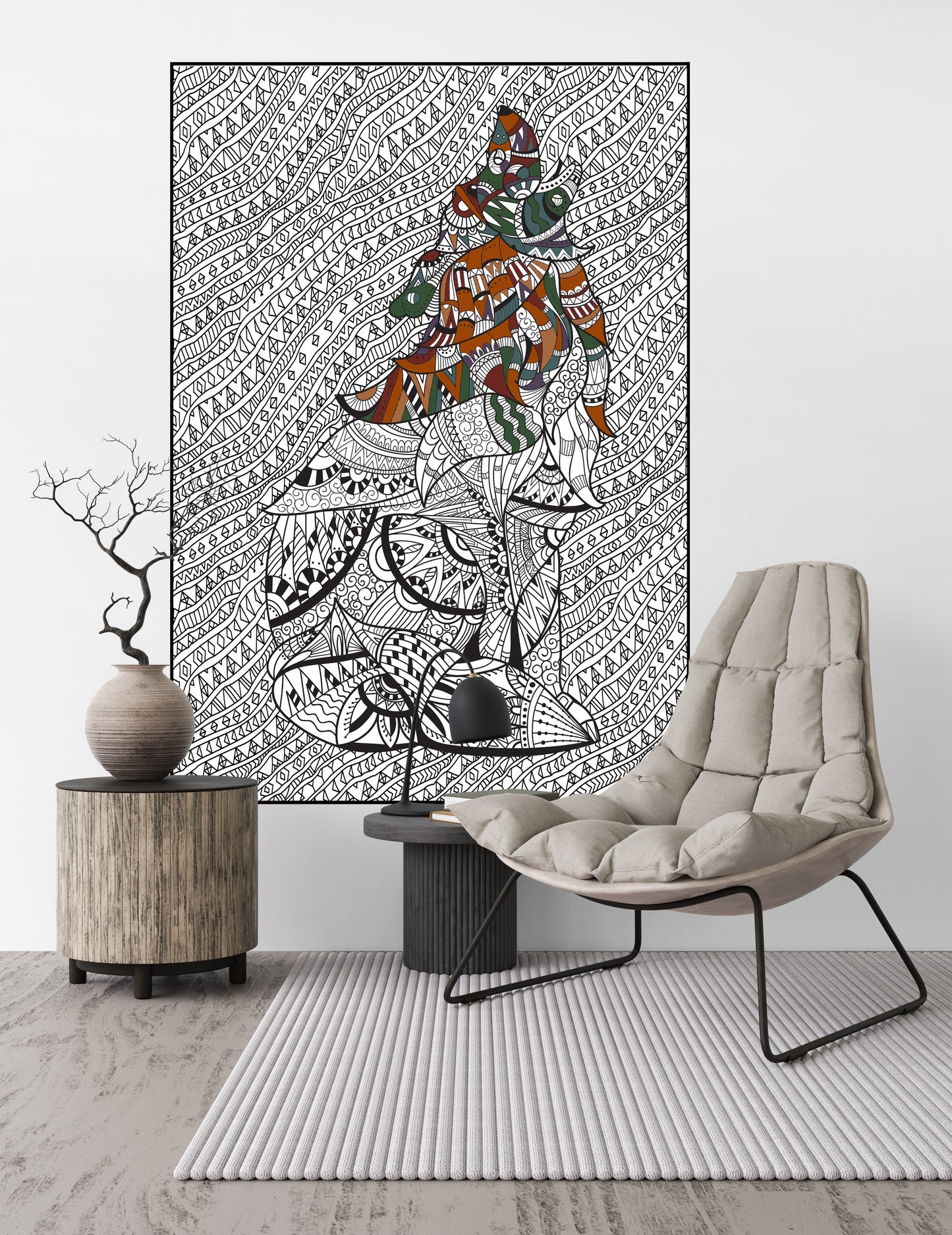 Personalized Giant Wolf Coloring Poster | Group Coloring
