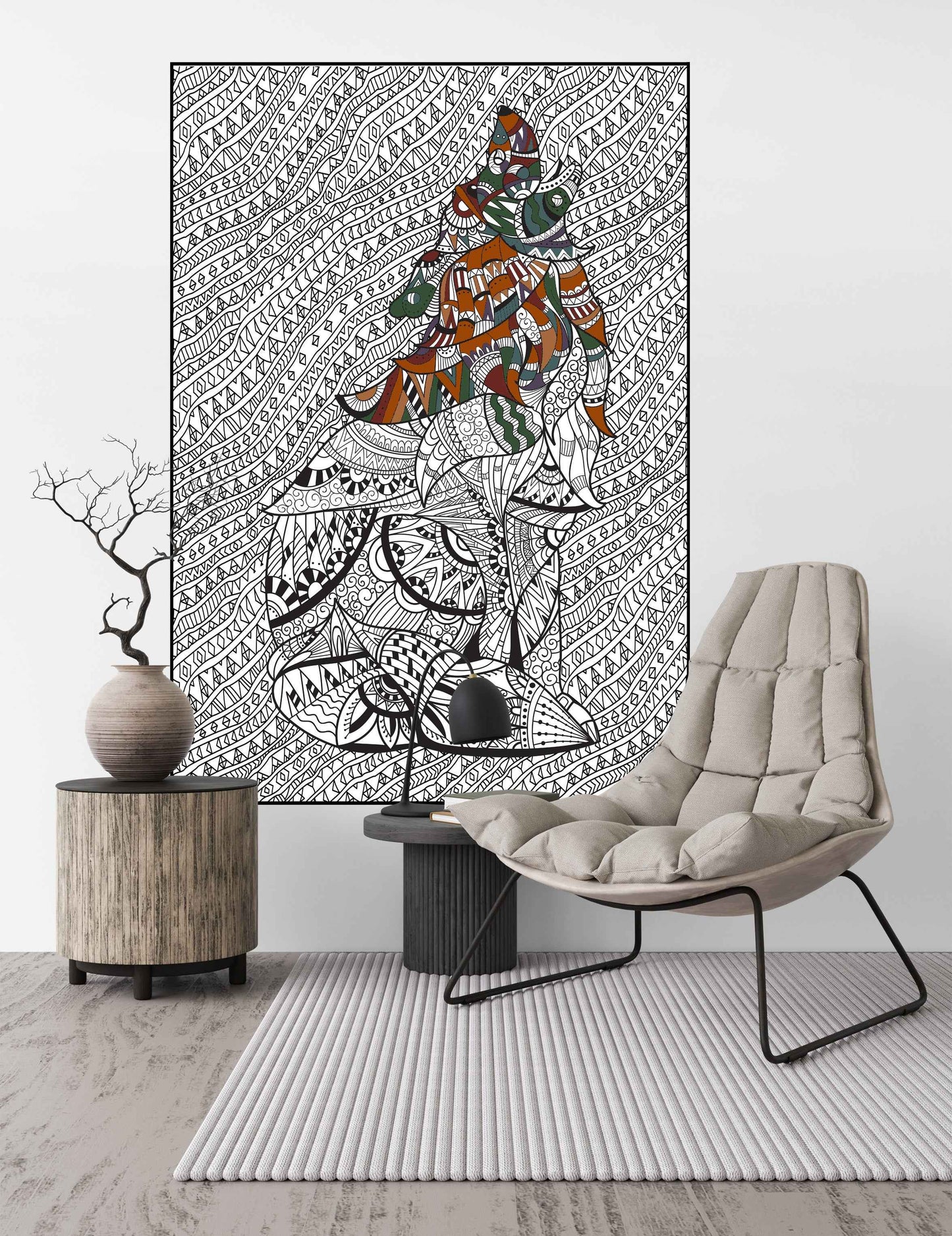 Jumbo Wolf Coloring Poster | Large Color Your Own Wolf