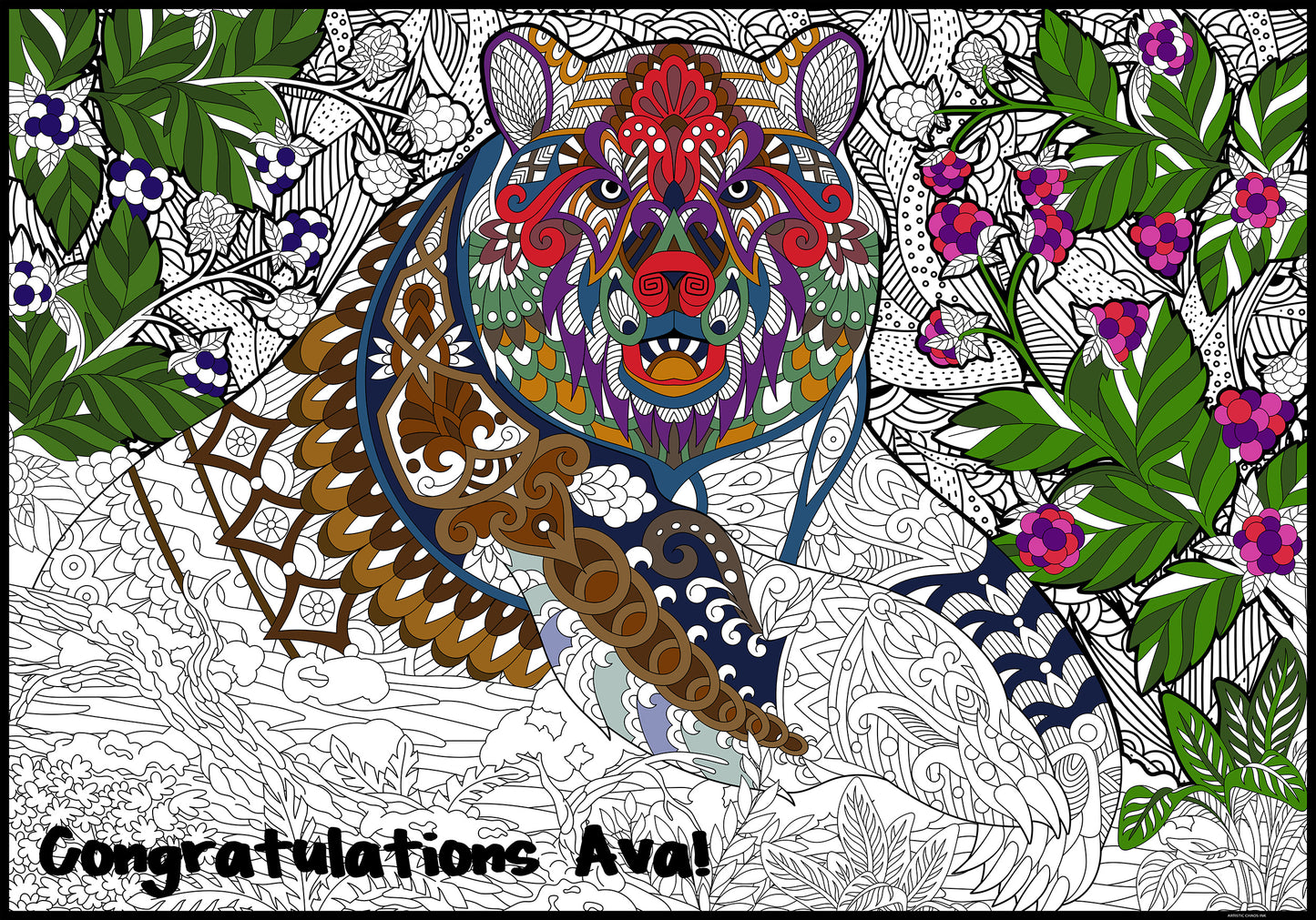 PERSONALIZED Premium ANIMAL Coloring Poster - choose your favorite animal