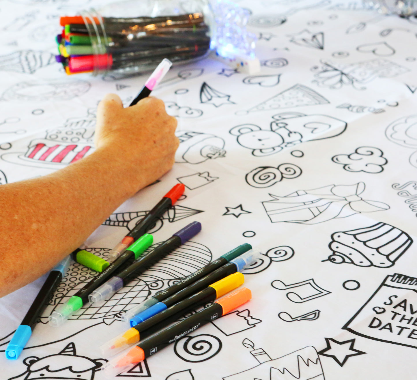 Birthday Washable Coloring Tablecloth