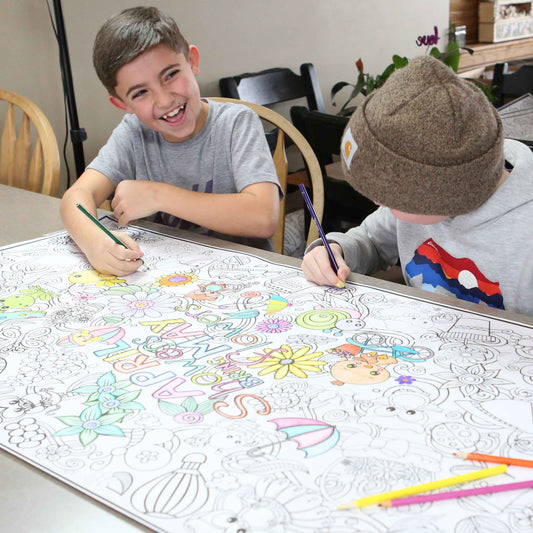 Spring Banner Printable Coloring Pages | Digital Download | Instant PDF