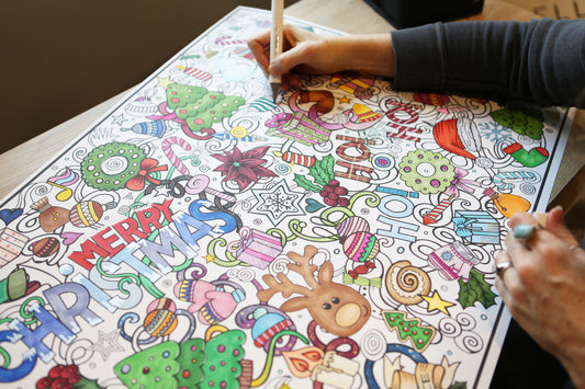Christmas Giant Coloring Poster – Large Festive Wall Art for Families & Group Coloring Activity for Parties & Celebrations
