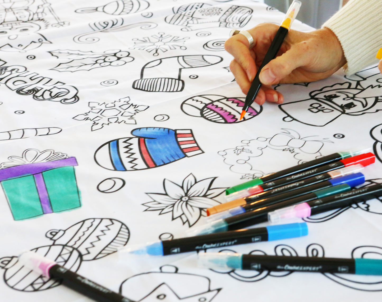 Christmas Washable Coloring Tablecloth