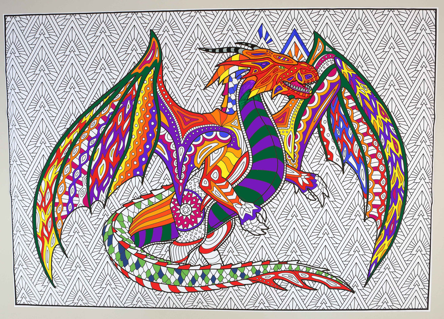Large Dragon Color your Style Coloring Poster | Huge Size
