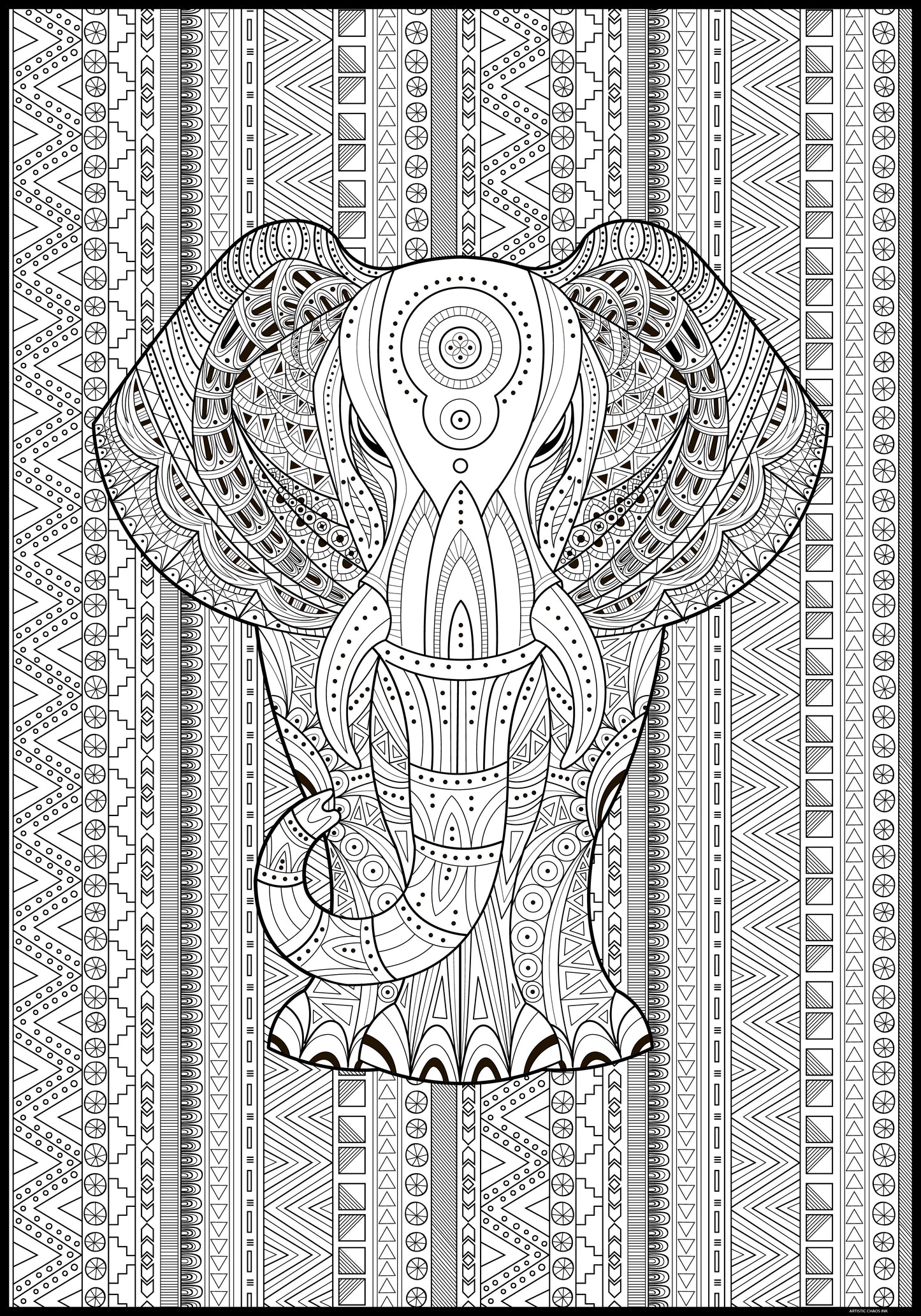 Elephant Premium Giant Coloring Poster