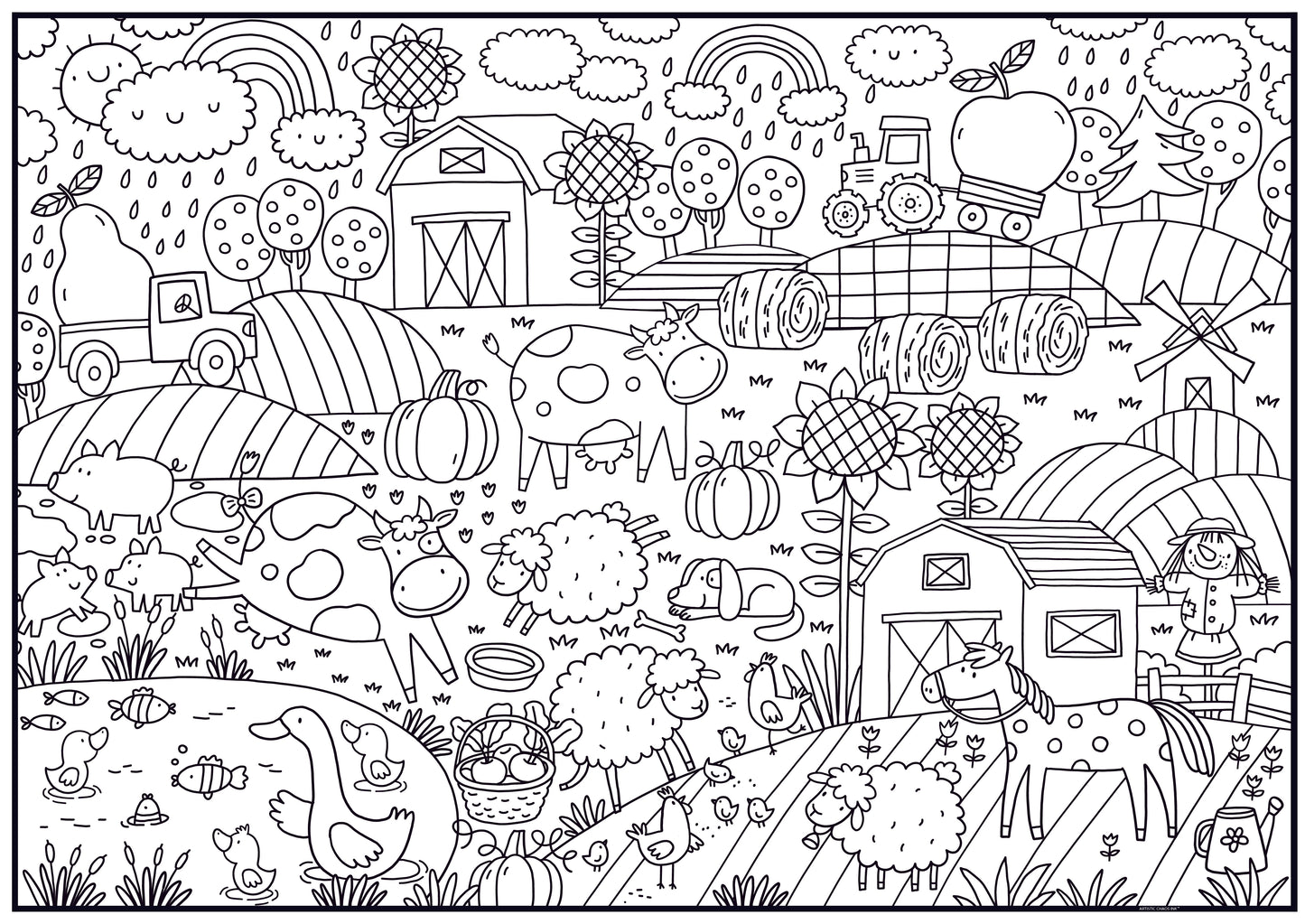 Farm Premium Giant Coloring Poster