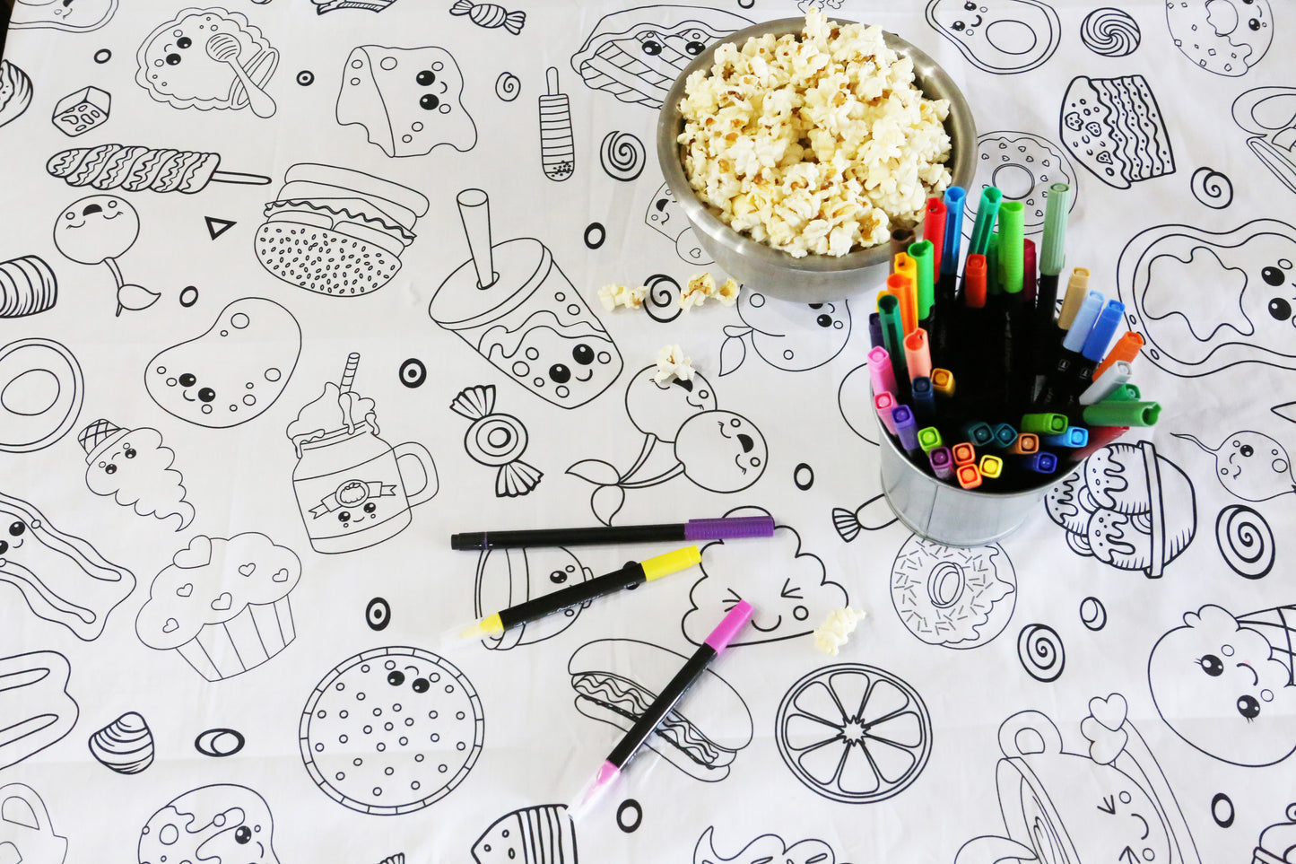 Fun Food Washable Coloring Tablecloth