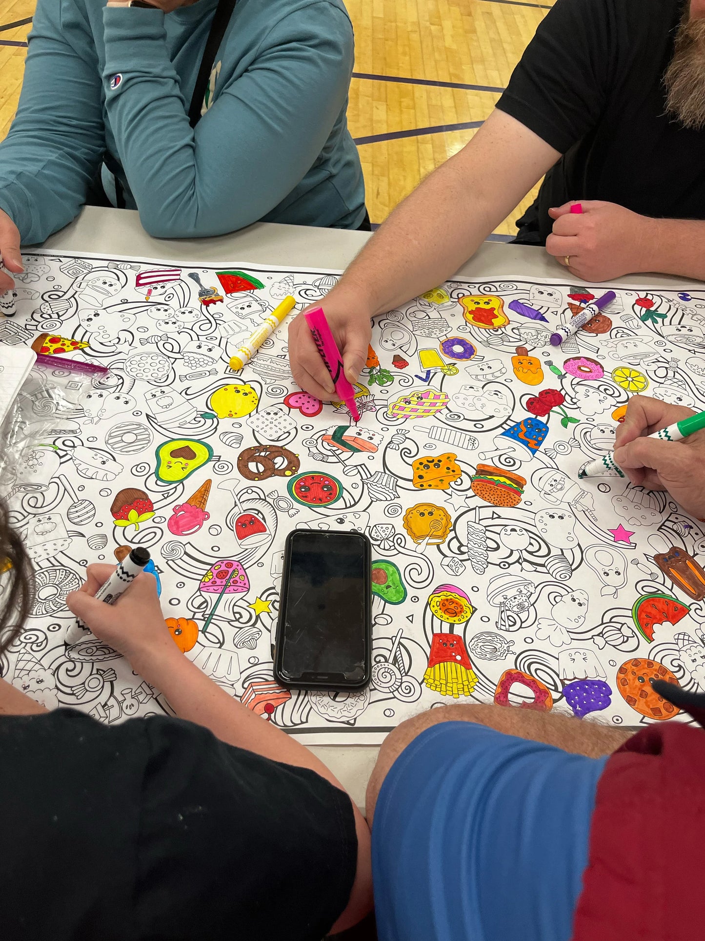 Classic Food with Fun Faces Coloring Poster