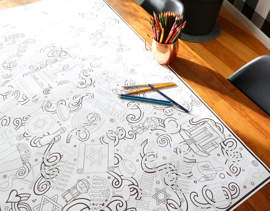 Hanukkah Everyday Event Poster and Banner | Large Coloring & Activity Poster for Celebrations, Kids, and Hanukkah Parties