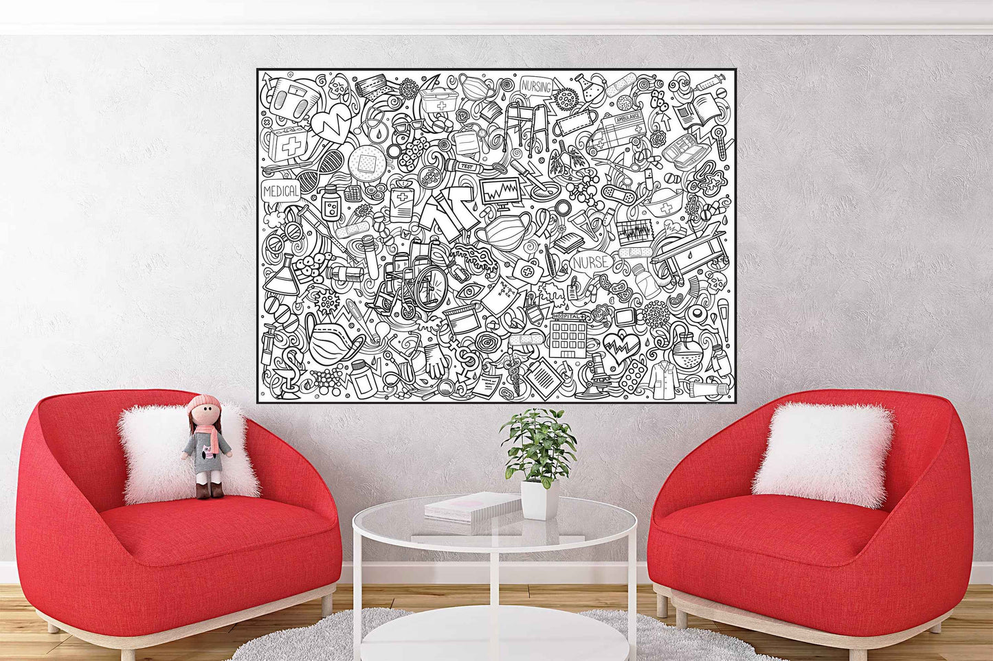 Giant Medical Coloring Poster | Health Education Coloring Poster