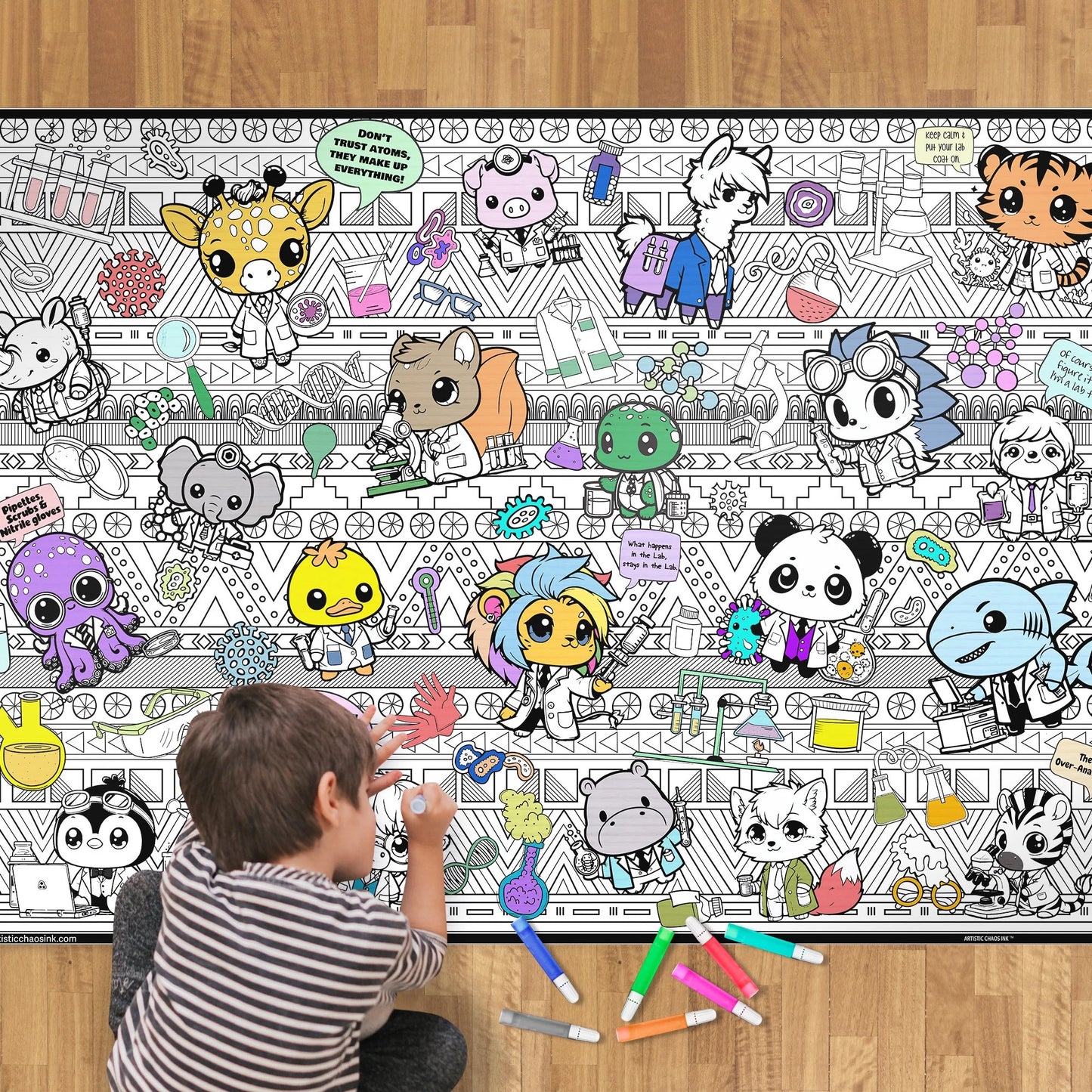 Lab Week Giant Premium Coloring Poster - Animal Lab Helpers