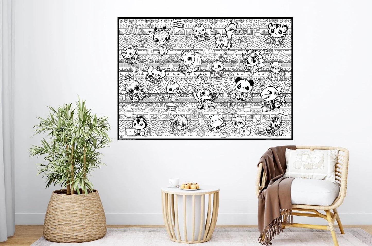 Lab Week Giant Premium Coloring Poster - Animal Lab Helpers