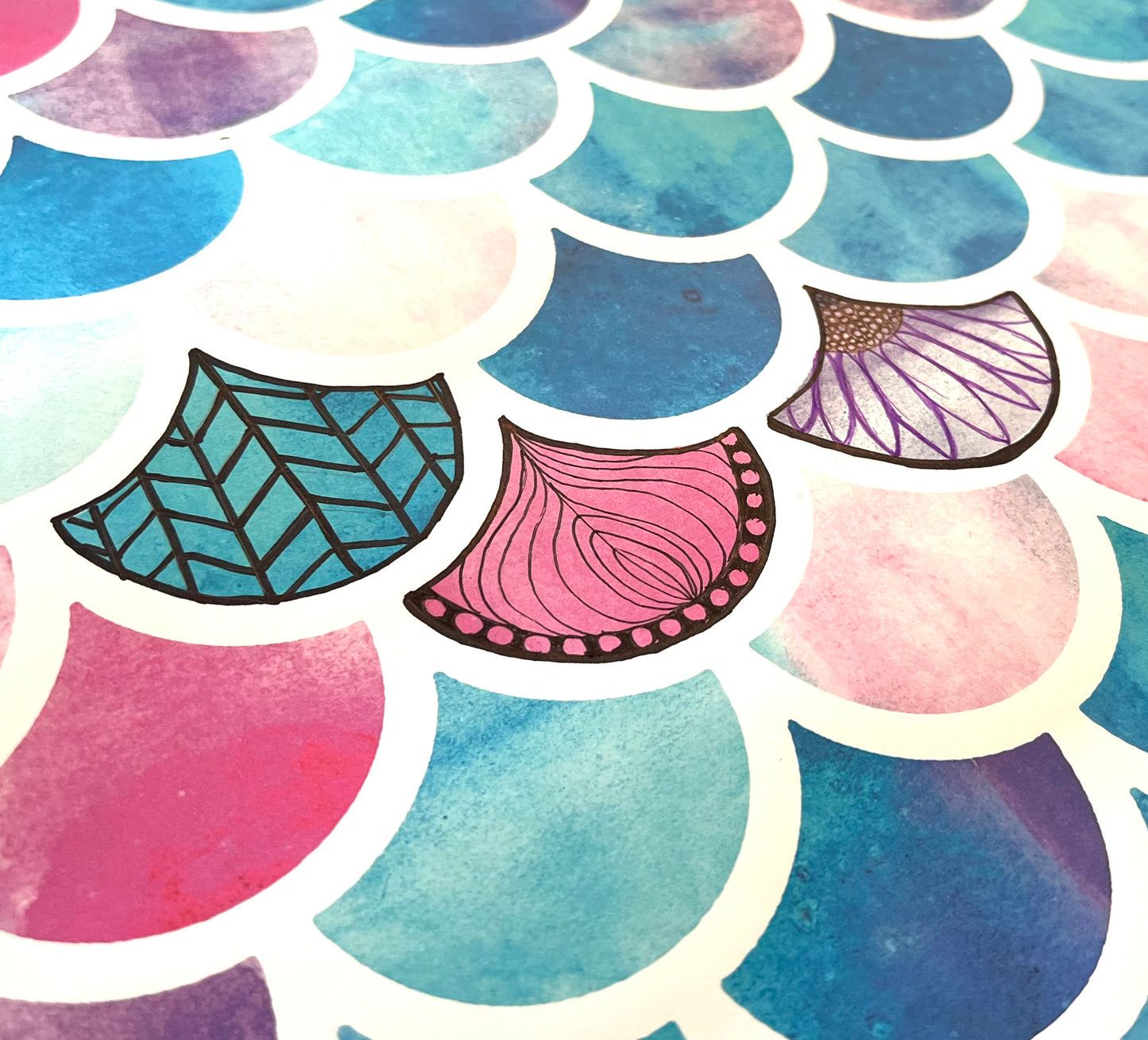 Reverse Coloring Poster - Mermaid - Premium Paper
