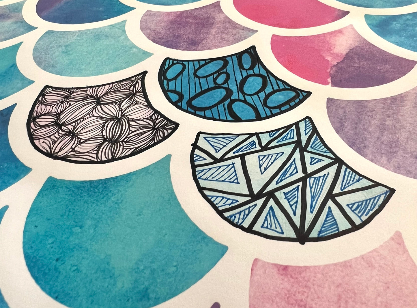 Reverse Coloring Poster - Mermaid - Premium Paper