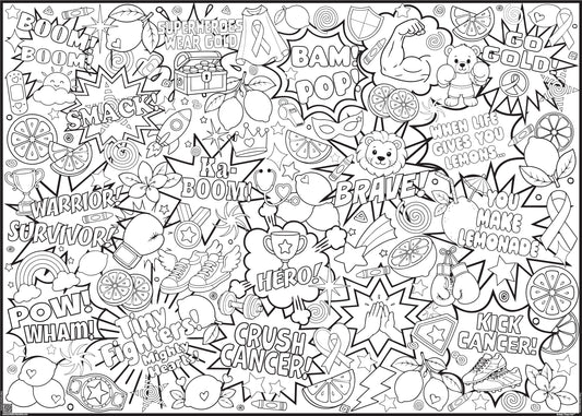 GIANT Kick Kids' Cancer Coloring Poster