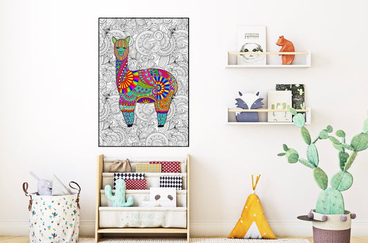 Personalized Jumbo Llama Coloring Poster | Detailed Coloring