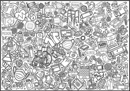 PERSONALIZED Medical Coloring Poster | Healthcare Activity