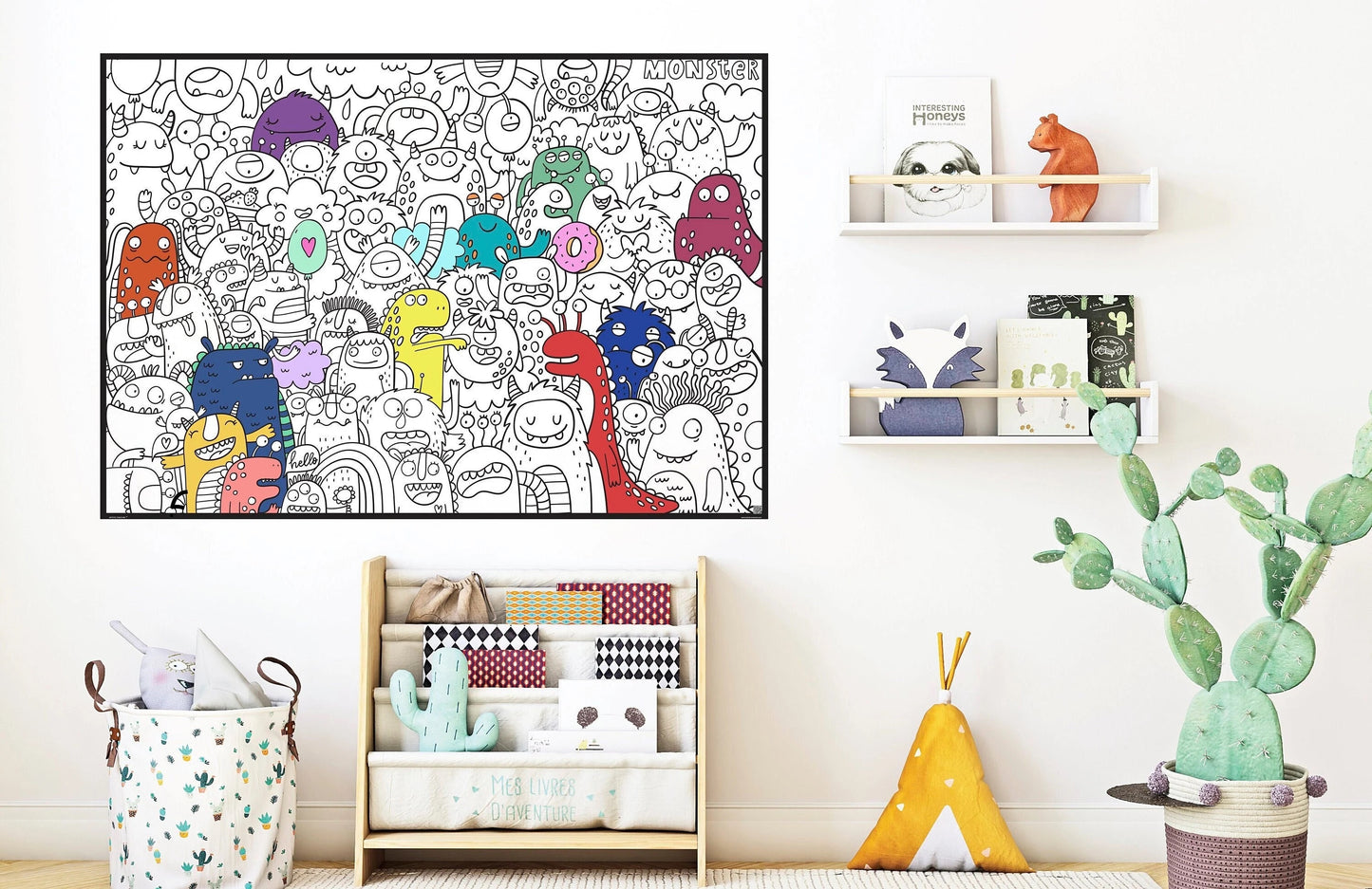Monsters Premium Giant Coloring Poster