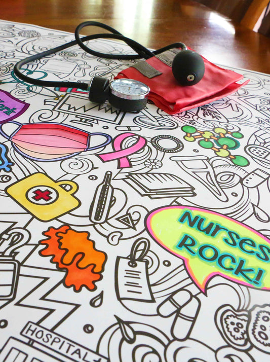 PERSONALIZED Nurses Giant Coloring Poster | Team Coloring