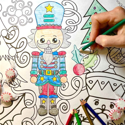 Christmas Coloring Banner Nutcrackers | Nutcracker Coloring Poster