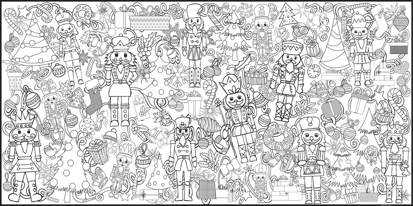 Classic Christmas Nutcracker Coloring Poster - Folded or Rolled
