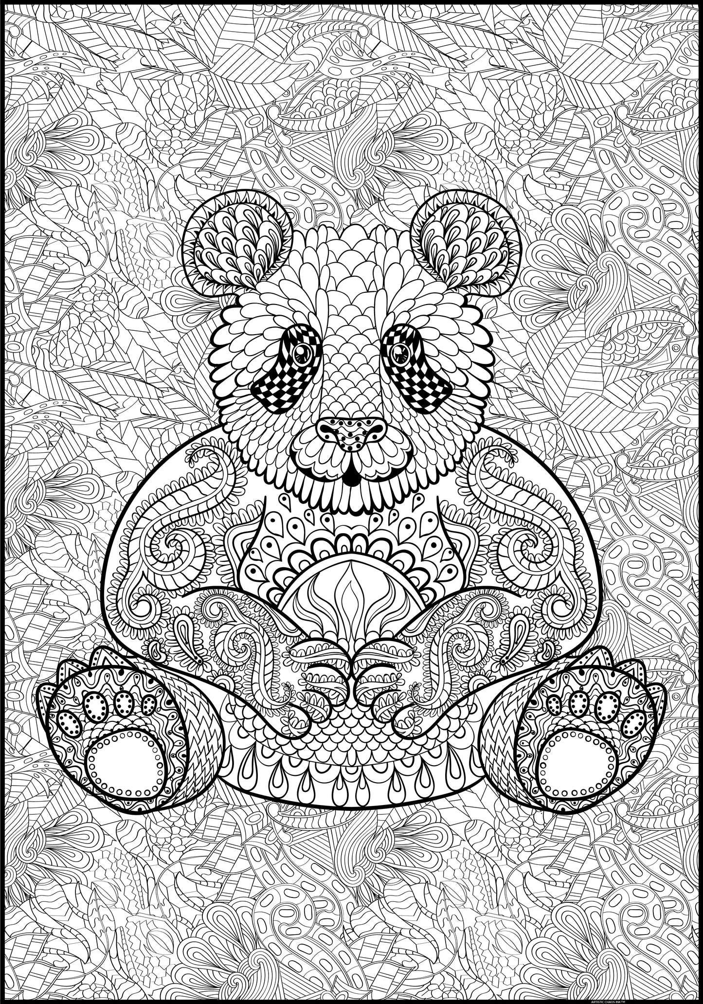 Personalized Giant Panda Coloring Poster | Animal Coloring