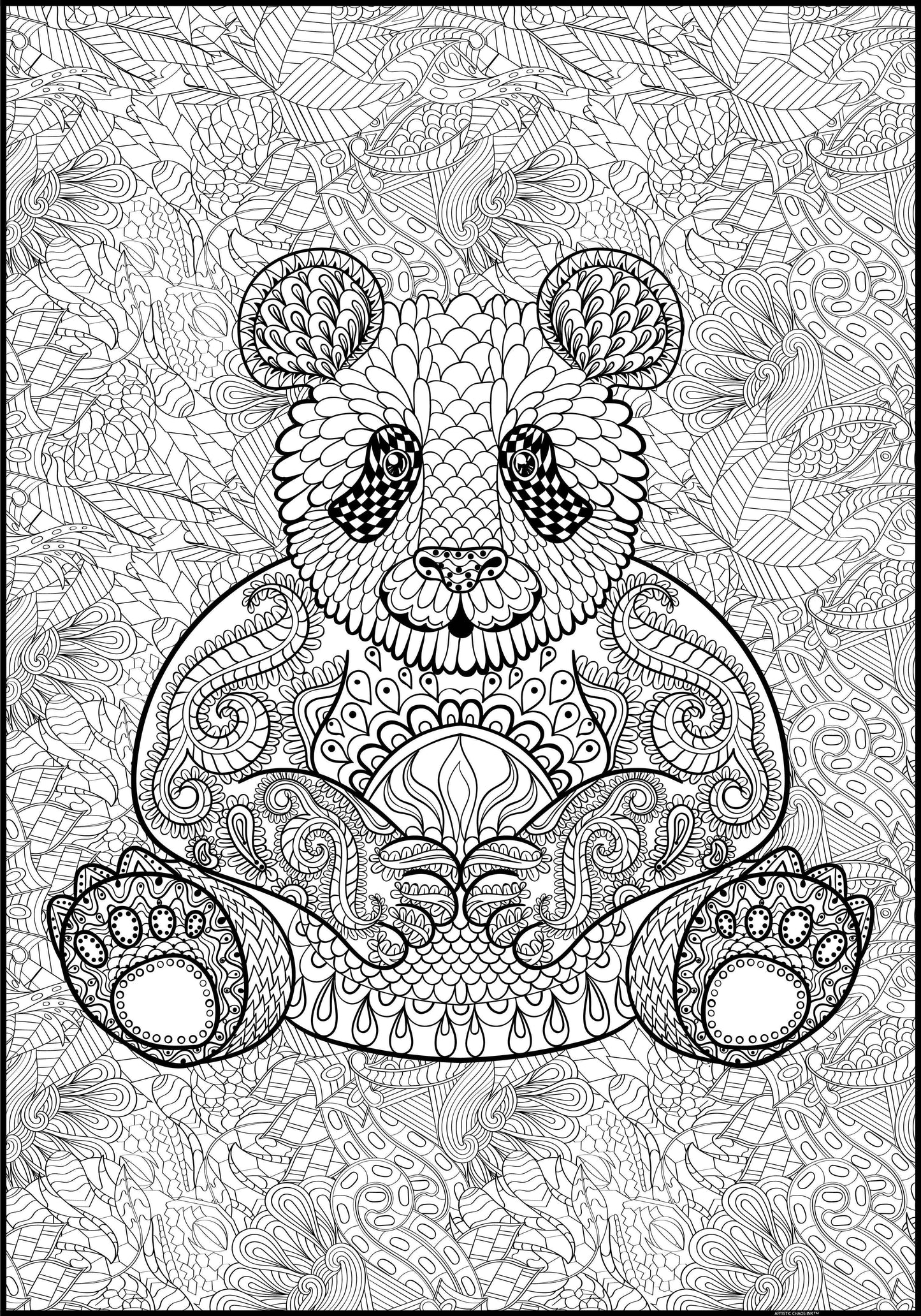 Personalized Giant Panda Coloring Poster | Animal Coloring