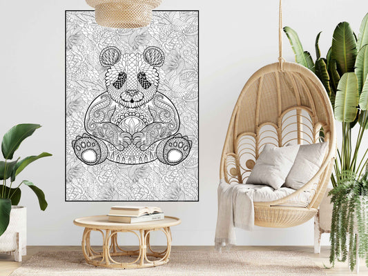 Giant Panda Coloring Poster | Huge Tropical Coloring Page