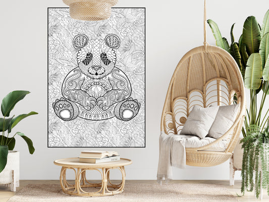 Panda Giant Coloring Poster– Large Animal Wall Art, Group Coloring Activity for Kids, Families & Get Togethers