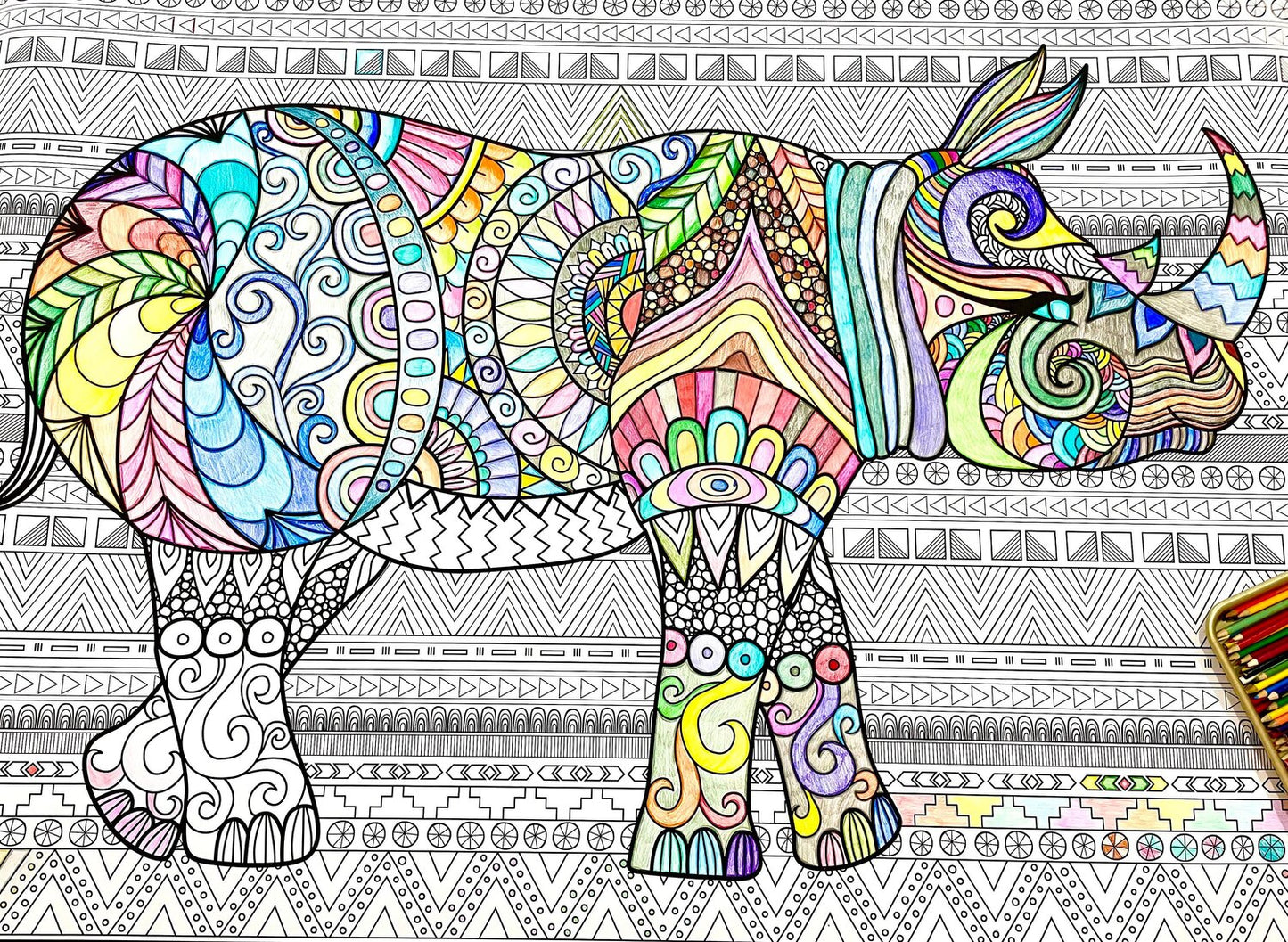Rhino Giant Premium Coloring Poster