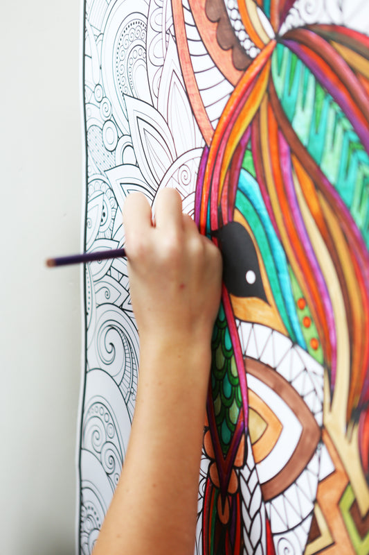 Unicorn Giant Coloring Poster – Large Fantasy Coloring Wall Art, Magical Group Coloring Activity for Kids & Dreamers