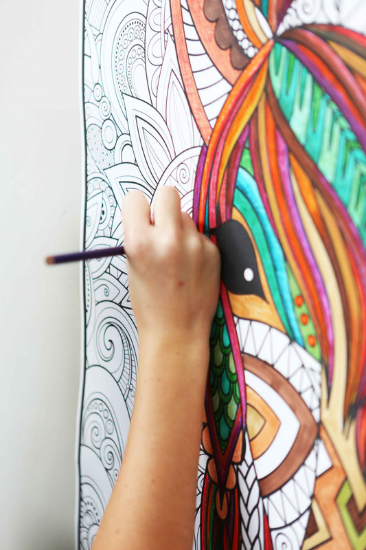 Giant Unicorn Coloring Poster | Large Fantasy Coloring Wall Art