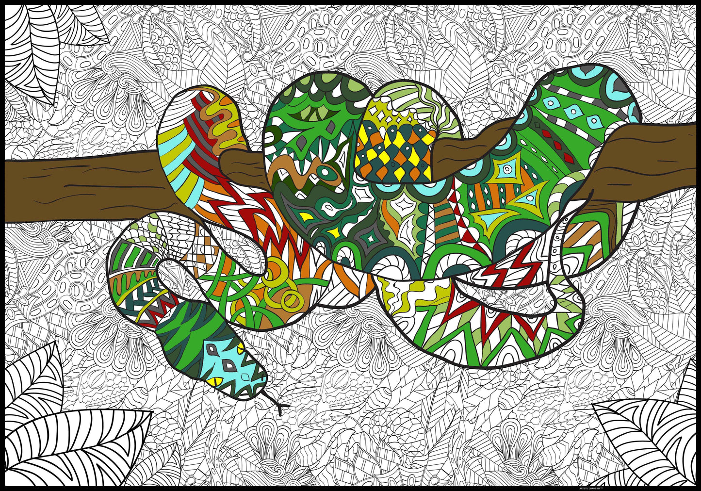 Oversized Snake Coloring Poster | Large Safari Party Coloring Poster
