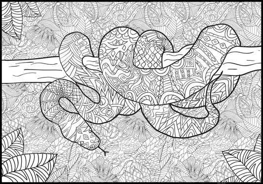 Oversized Snake Coloring Poster | Large Safari Party Coloring Poster