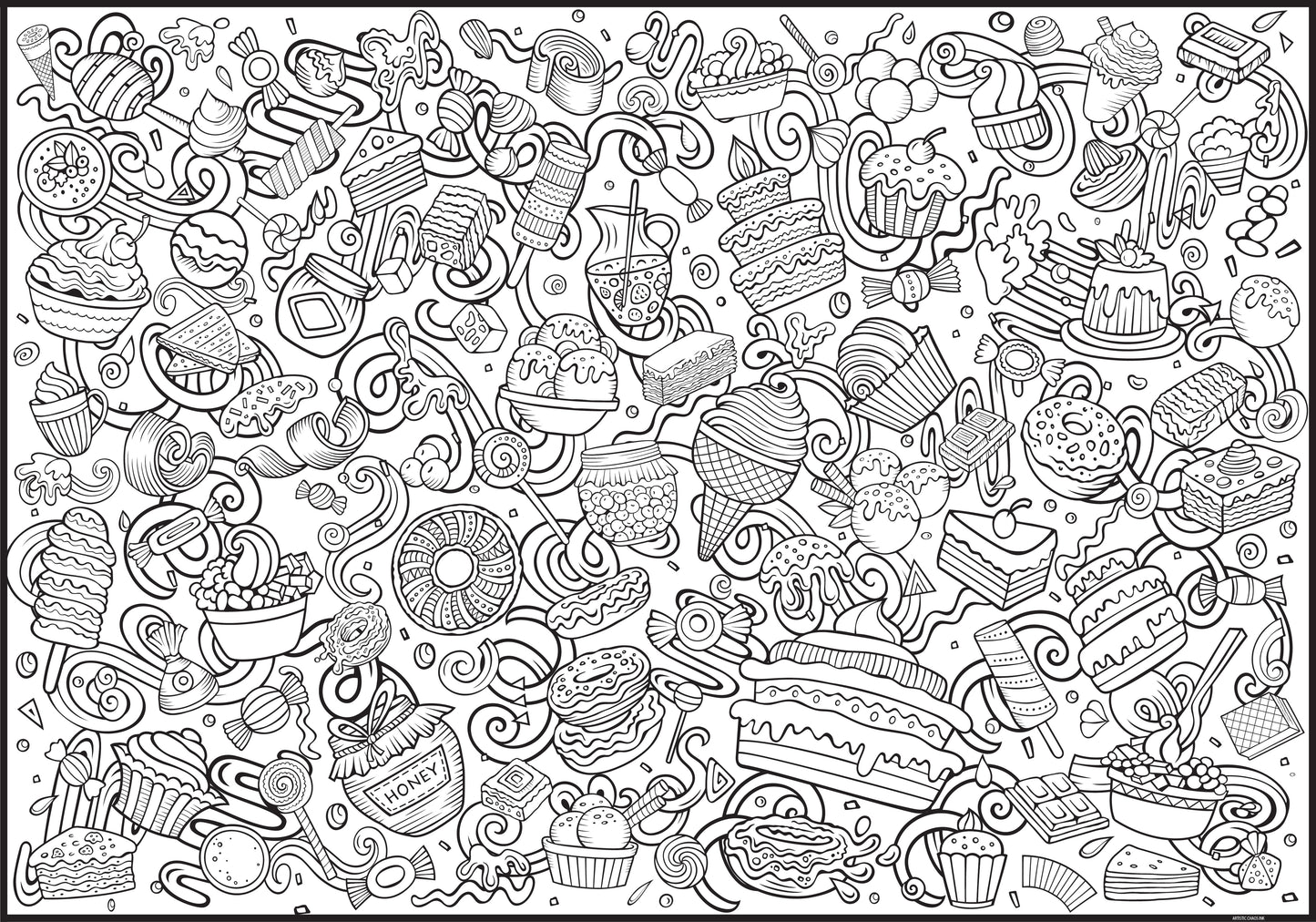 Sweets Premium Giant Coloring Poster