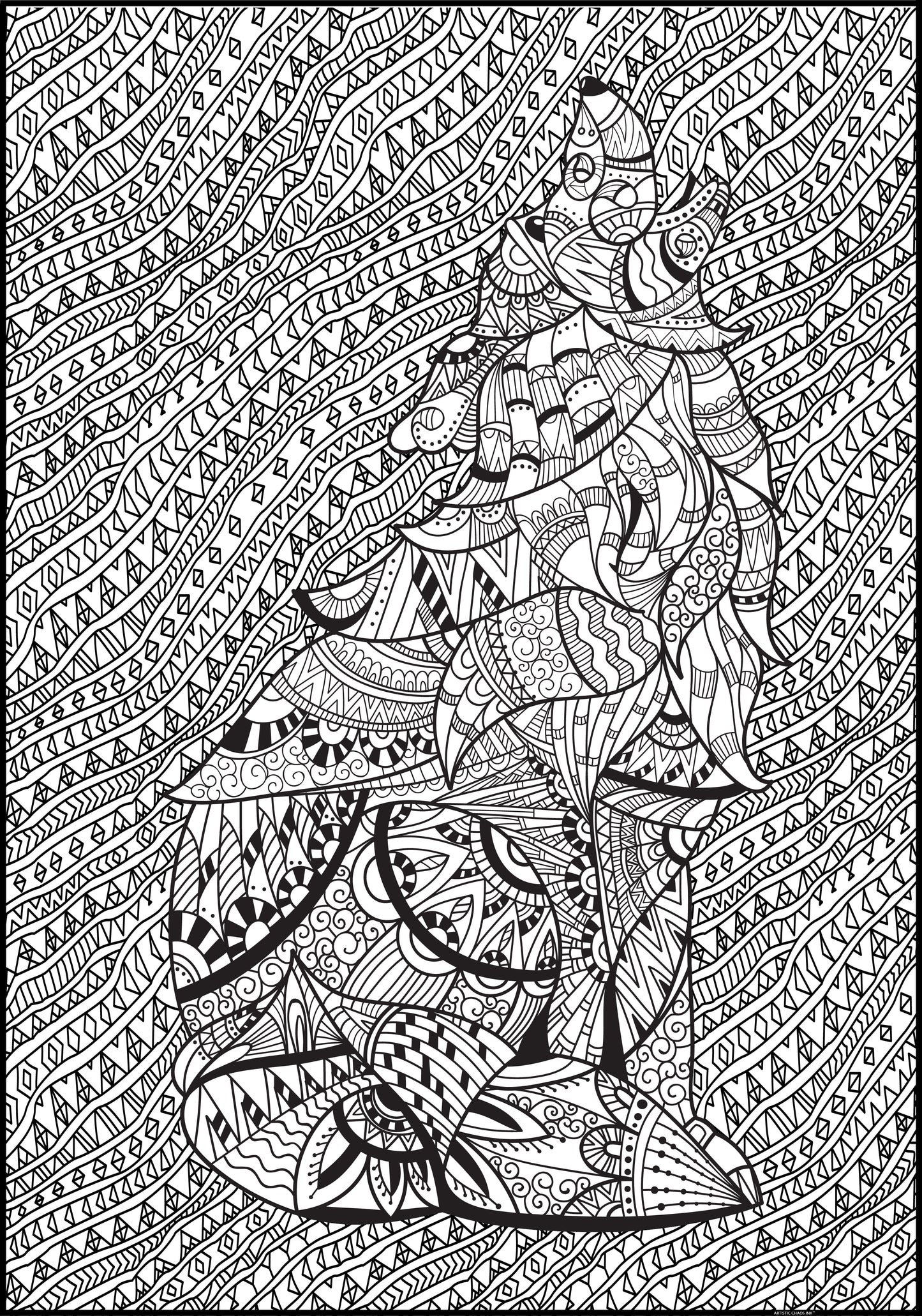 Premium Giant Wolf Coloring Poster