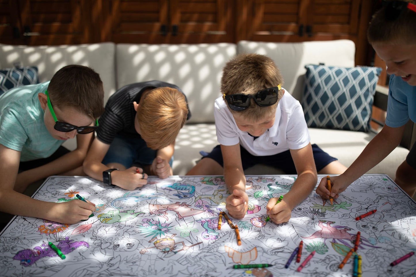 Huge Dinosaurs Coloring Banner PDF | Printable Coloring Sheet