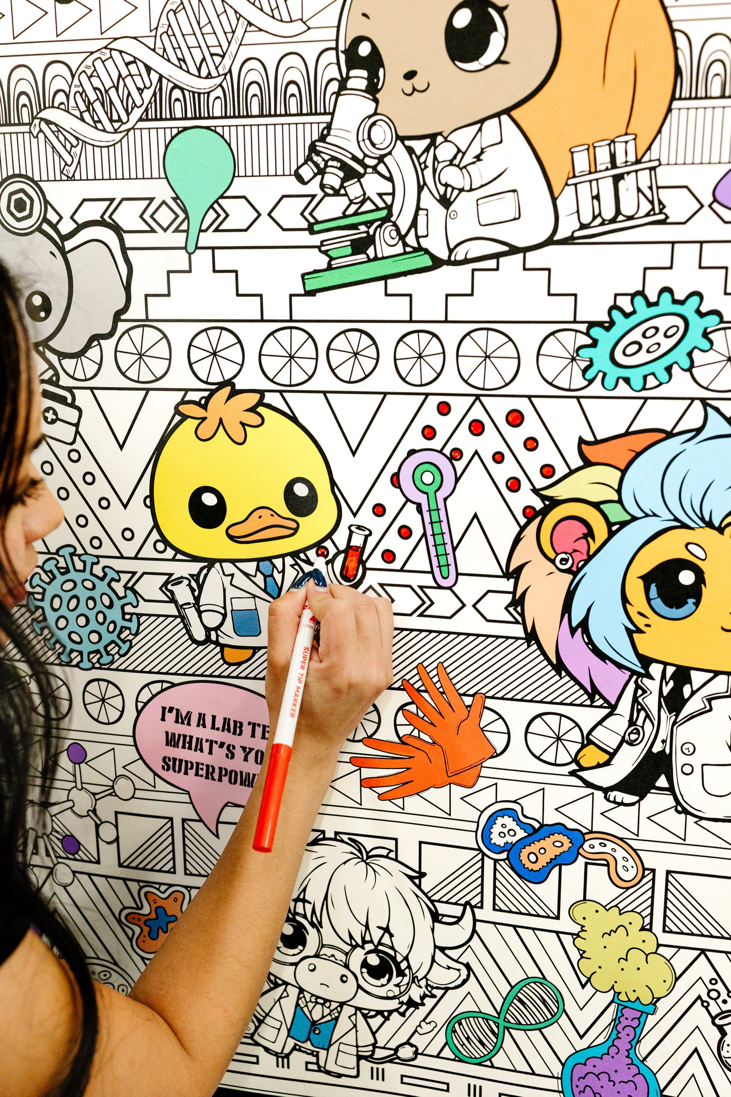 PERSONALIZED Lab Animals Lab Week Coloring Poster | Team Fun