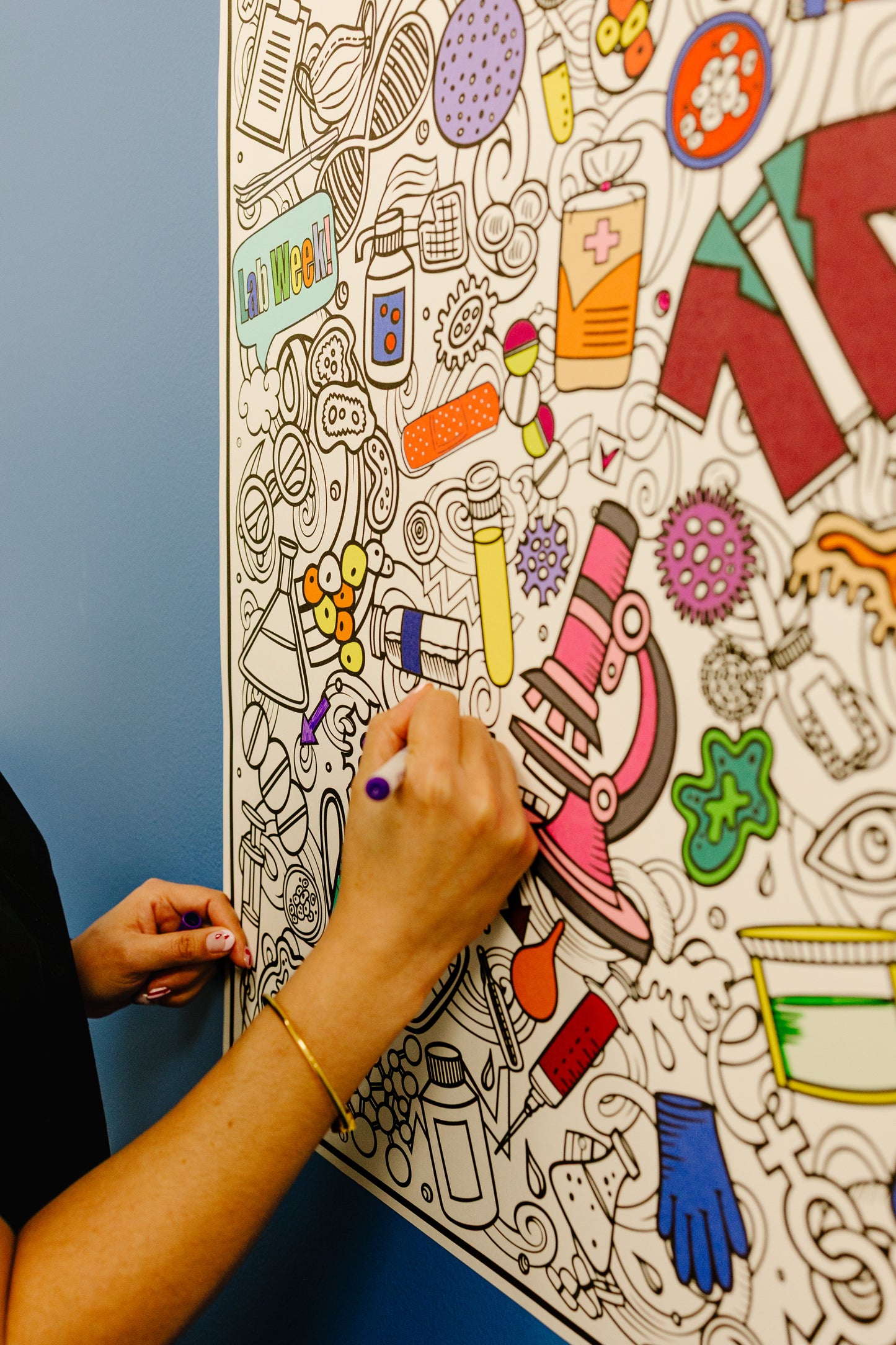 PERSONALIZED Lab Fun Coloring Poster -- Giant Size for Lab Week, team building and celebrating all year