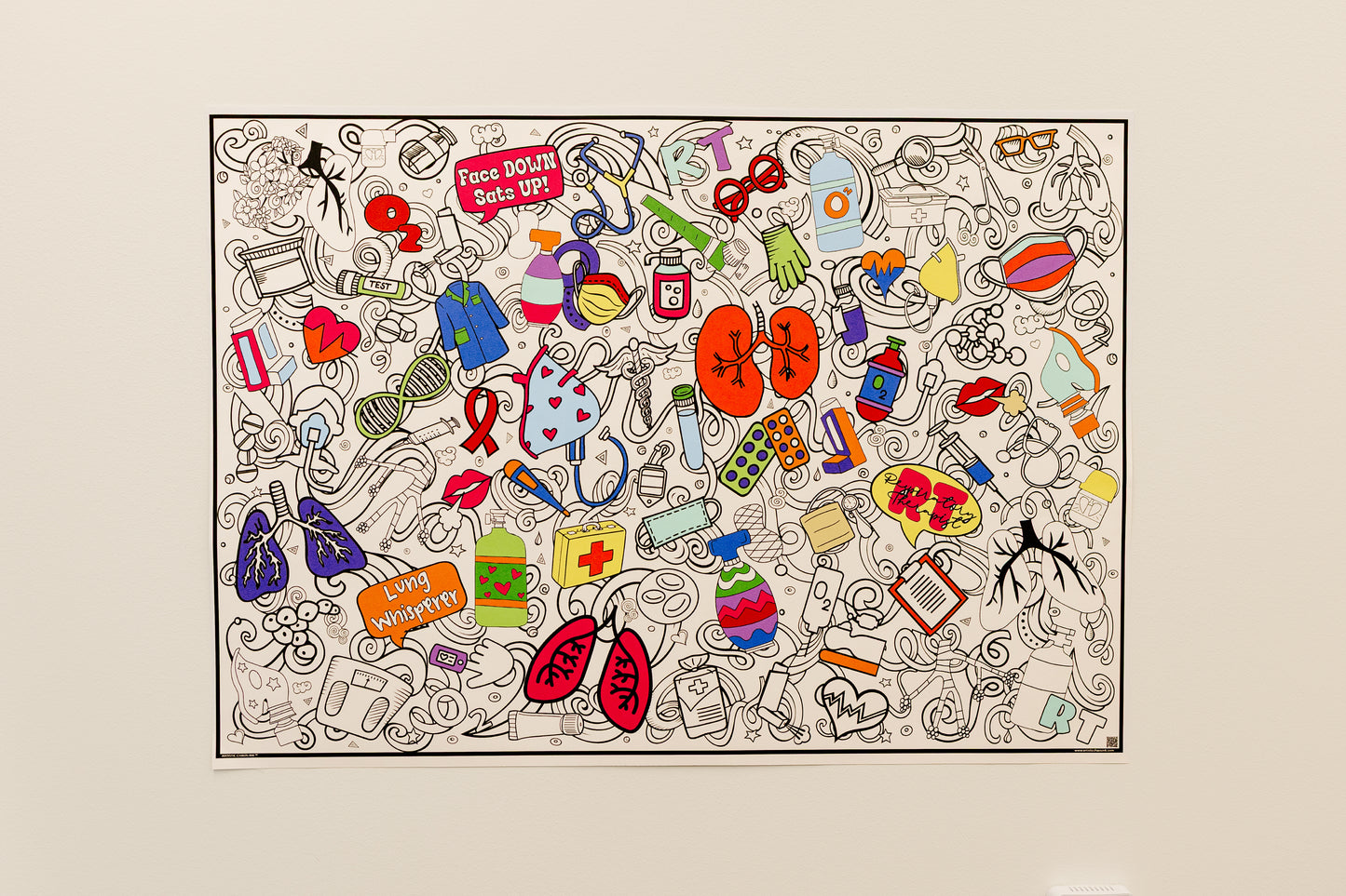 PERSONALIZED Respiratory Therapy Coloring Poster - Pulmonary Rehab Week Celebrations, Group coloring Poster
