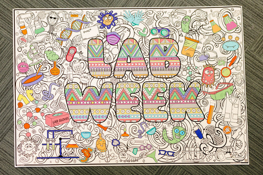 Lab Week Giant Coloring Poster – Medical Laboratory Appreciation Wall Art, Large Group Coloring Activity for Lab Staff & Healthcare Teams